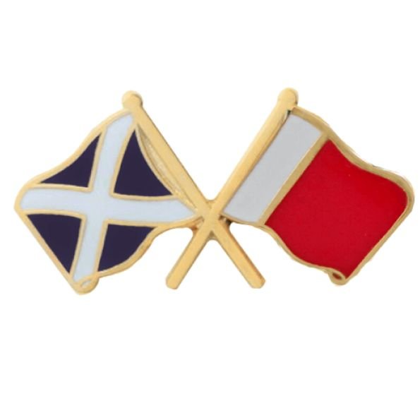 Image 1 of Saltire Dubai Crossed Country Flags Friendship Enamel Lapel Pin Set x 3