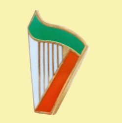 Irish Harp Musical Theme Enamel Badge Lapel Pin Set x 3
