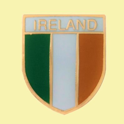 Image 0 of Ireland Flag Shield Enamel Badge Lapel Pin Set x 3