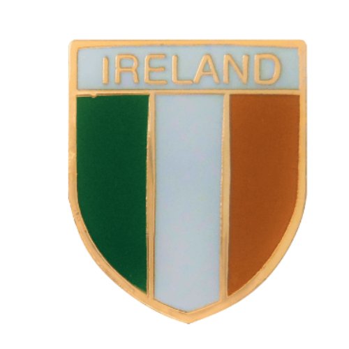 Image 1 of Ireland Flag Shield Enamel Badge Lapel Pin Set x 3