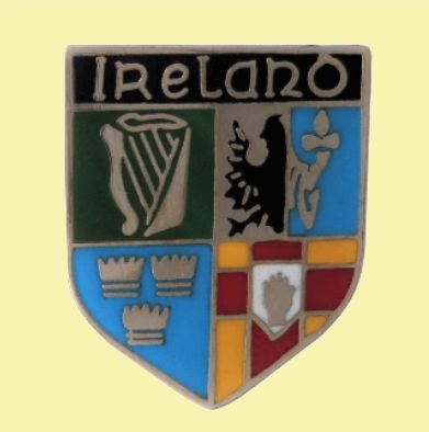 Image 0 of Ireland Four Provinces Shield Enamel Badge Lapel Pin Set x 3