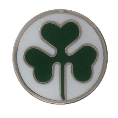 Image 1 of Ireland Green Shamrock Round White Background Enamel Badge Lapel Pin Set x 3