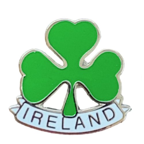 Image 1 of Ireland Green Shamrock Leaf Enamel Badge Lapel Pin Set x 3