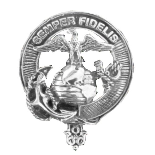 Image 1 of US Marine Corps Cap Crest Sterling Silver US Marine Corps Badge