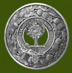 Anderson Clan Crest Thistle Round Stylish Pewter Clan Badge Plaid Brooch