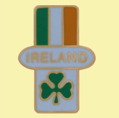 Image 0 of Ireland Flag Shamrock Vertical Enamel Badge Lapel Pin Set x 3