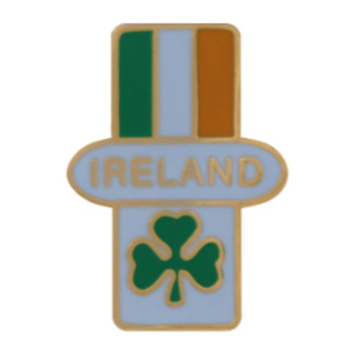 Image 1 of Ireland Flag Shamrock Vertical Enamel Badge Lapel Pin Set x 3