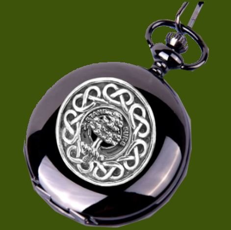 Image 0 of Anderson Clan Badge Pewter Clan Crest Black Hunter Pocket Watch