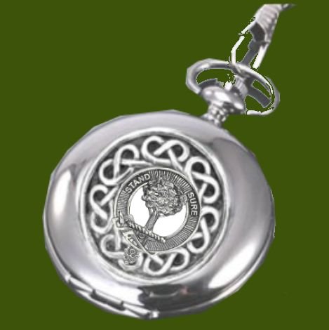 Image 0 of Anderson Clan Badge Pewter Clan Crest Hunter Pocket Watch