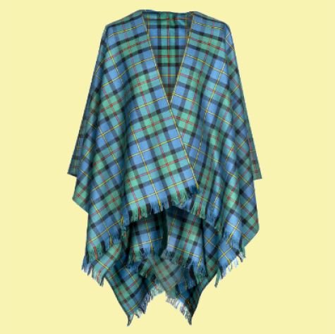 Image 2 of Stewart Blue Dress Tartan Lightweight Wool Cape Ladies Serape