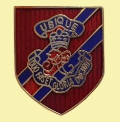 Royal Engineer Officer British Military Shield Enamel Badge Lapel Pin Set x 3