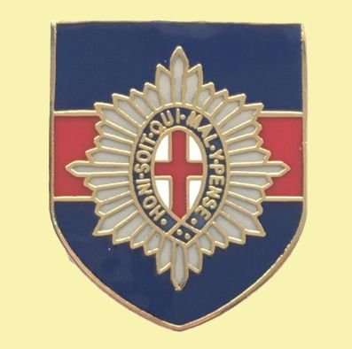 Image 0 of Coldstream Guards British Military Shield Enamel Badge Lapel Pin Set x 3