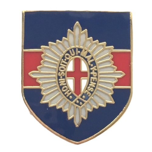 Image 1 of Coldstream Guards British Military Shield Enamel Badge Lapel Pin Set x 3