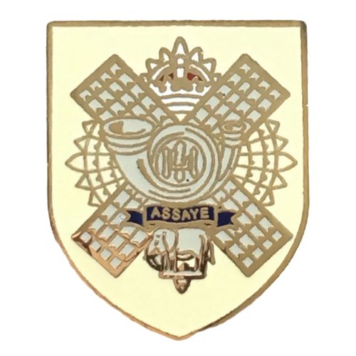 Image 1 of Highland Light Infantry British Military Shield Enamel Badge Lapel Pin Set x 3