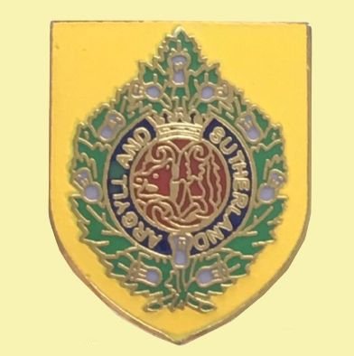 Image 0 of Argyll And Sutherland Highlanders Military Shield Enamel Badge Lapel Pin Set x 3