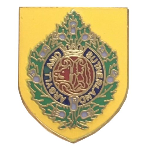 Image 1 of Argyll And Sutherland Highlanders Military Shield Enamel Badge Lapel Pin Set x 3