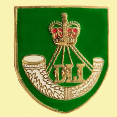 Image 0 of Durham Light Infantry British Military Shield Enamel Badge Lapel Pin Set x 3