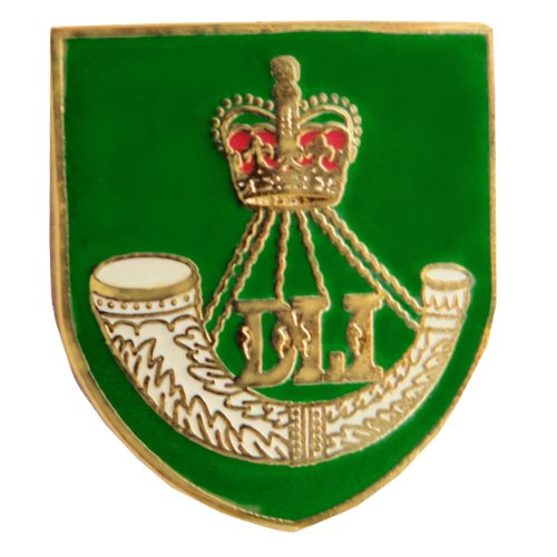 Image 1 of Durham Light Infantry British Military Shield Enamel Badge Lapel Pin Set x 3