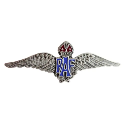 Image 1 of Royal Air Force Sweetheart Wings Military Badge Nickel Lapel Pin Set x 3