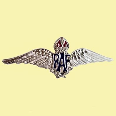 Image 0 of Royal Air Force Sweetheart Wings Military Badge Bright Nickel Lapel Pin Set x 3