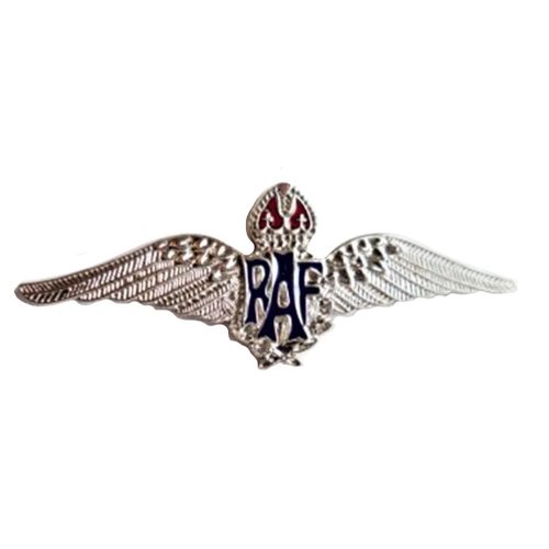 Image 1 of Royal Air Force Sweetheart Wings Military Badge Bright Nickel Lapel Pin Set x 3
