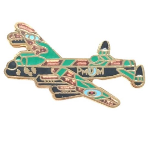 Image 1 of Lancaster Bomber Plane Military Enamel Badge Lapel Pin Set x 3