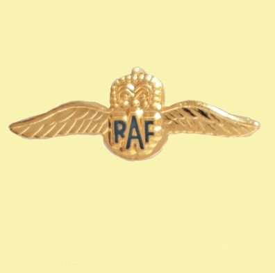 Image 0 of Royal Air Force Sweetheart Wings Military Badge Small Gilt Lapel Pin Set x 3
