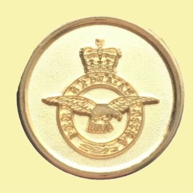 Image 0 of Royal Air Force British Military Round Enamel Gilt Badge Lapel Pin Set x 3