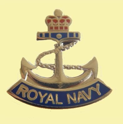 Image 0 of Anchor And Crown Royal Navy British Military Enamel Badge Lapel Pin Set x 3