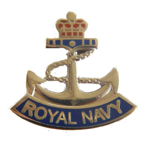 Image 1 of Anchor And Crown Royal Navy British Military Enamel Badge Lapel Pin Set x 3