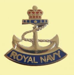 Anchor And Crown Royal Navy British Military Enamel Badge Lapel Pin Set x 3