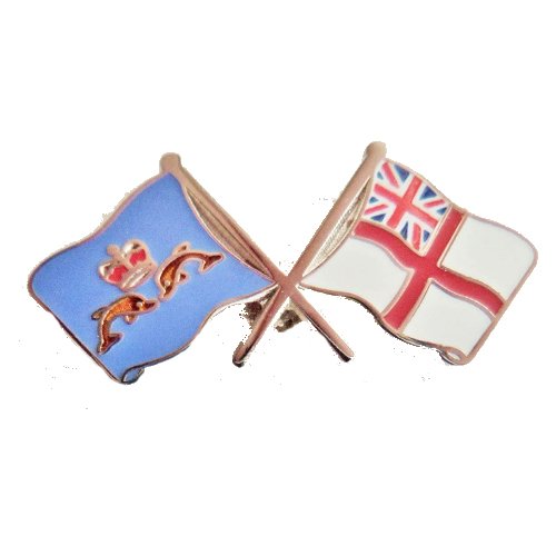 Image 1 of Dolphin White Ensign Crossed Military Flags Friendship Enamel Lapel Pin Set of 3