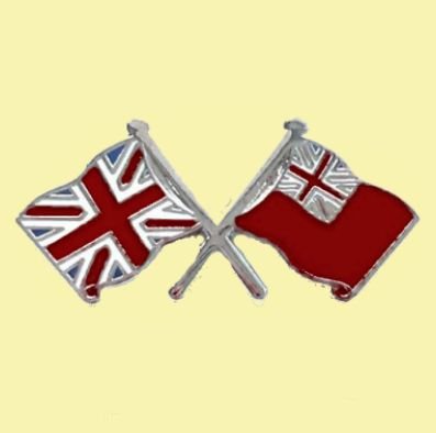 Image 0 of Union Jack Red Ensign Military Flags Friendship Enamel Lapel Pin Set x 3