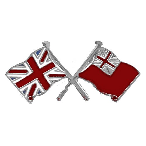 Image 1 of Union Jack Red Ensign Military Flags Friendship Enamel Lapel Pin Set x 3