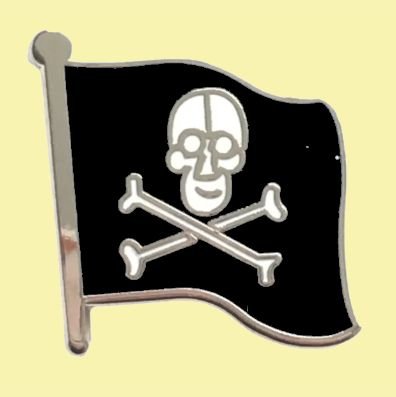 Image 0 of Jolly Roger Flag Enamel Badge Small Lapel Pin Set x 3