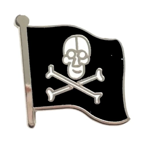 Image 1 of Jolly Roger Flag Enamel Badge Small Lapel Pin Set x 3