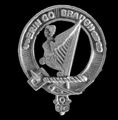 Image 0 of Irish Harp Cap Crest Sterling Silver Irish Harp Badge