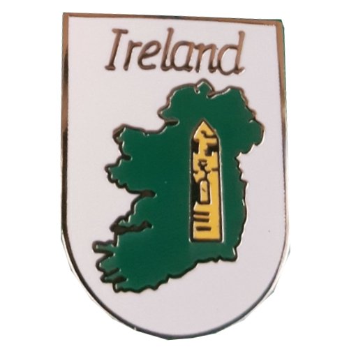 Image 1 of Ireland Map Scrabo Tower Shield Enamel Badge Lapel Pin Set x 3