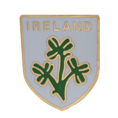 Image 1 of Ireland Shamorck Plant Shield Enamel Badge Lapel Pin Set x 3