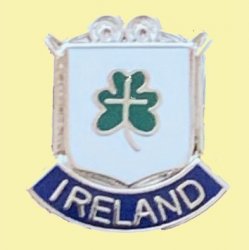Ireland Ornate Framed Shamrock Enamel Badge Small Lapel Pin Set x 3