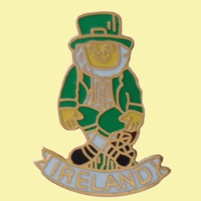 Image 0 of Ireland Leprechaun Figure Enamel Badge Lapel Pin Set x 3