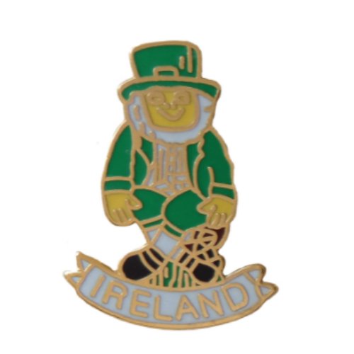 Image 1 of Ireland Leprechaun Figure Enamel Badge Lapel Pin Set x 3