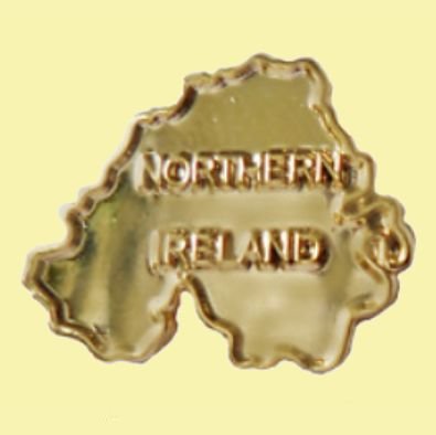 Image 0 of Northern Ireland Map Gilt Badge Small Lapel Pin Set x 3