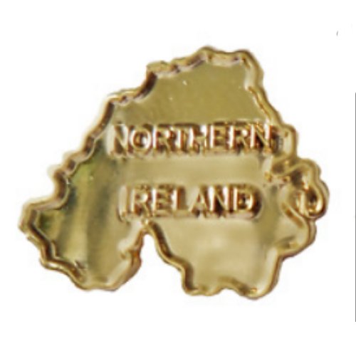 Image 1 of Northern Ireland Map Gilt Badge Small Lapel Pin Set x 3
