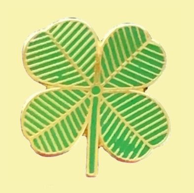 Image 0 of Four Leaf Clover Luck Symbol Enamel Badge Lapel Pin Set x 3