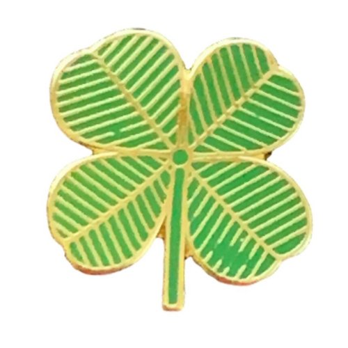 Image 1 of Four Leaf Clover Luck Symbol Enamel Badge Lapel Pin Set x 3
