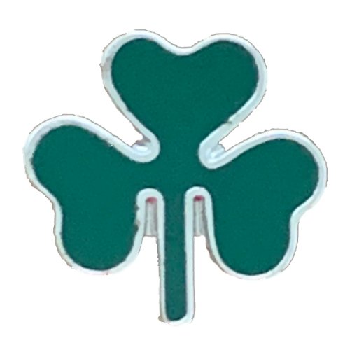 Image 1 of Green Shamrock Single Leaf Enamel Badge Lapel Pin Set x 3