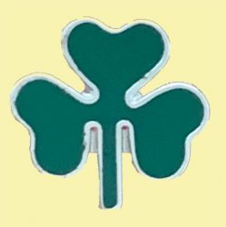 Green Shamrock Single Leaf Enamel Badge Lapel Pin Set x 3