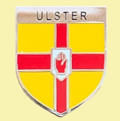 Image 0 of Ulster Province Of Ireland Shield Enamel Badge Lapel Pin Set x 3