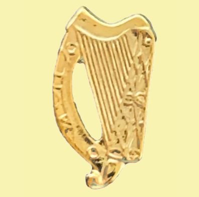 Image 0 of Harp Irish Symbol Badge Gilt Lapel Pin Set x 3